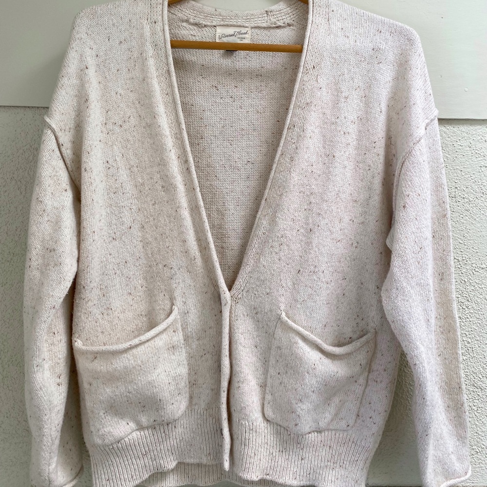Universal Thread Fall Neutral Confetti Yarn Cardigan